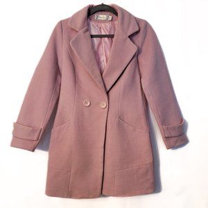 Elegant Pastel Pink Single-Breasted Coat Premium Fabric Business & Casual (L)
